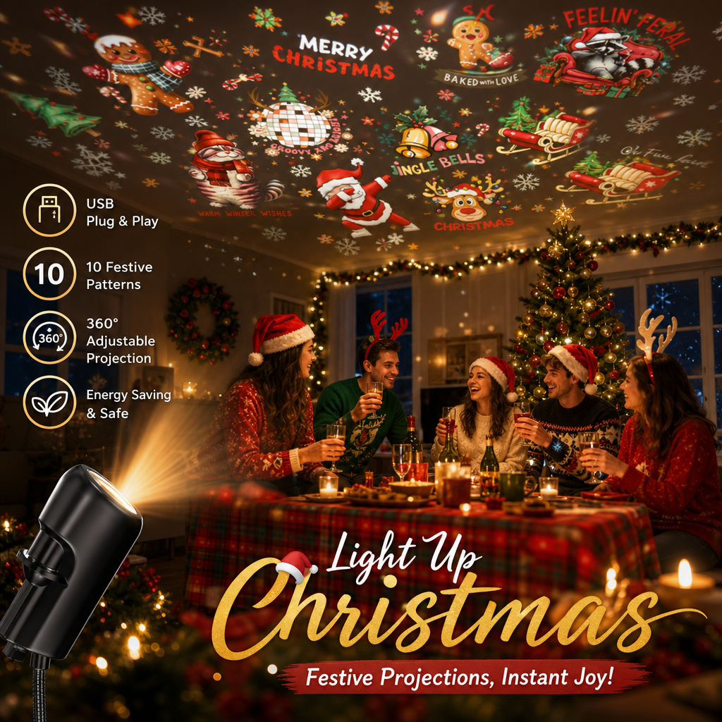 Plug-&-Play HD Star Projector β 11 Galaxy, Butterfly & Ocean Scenes