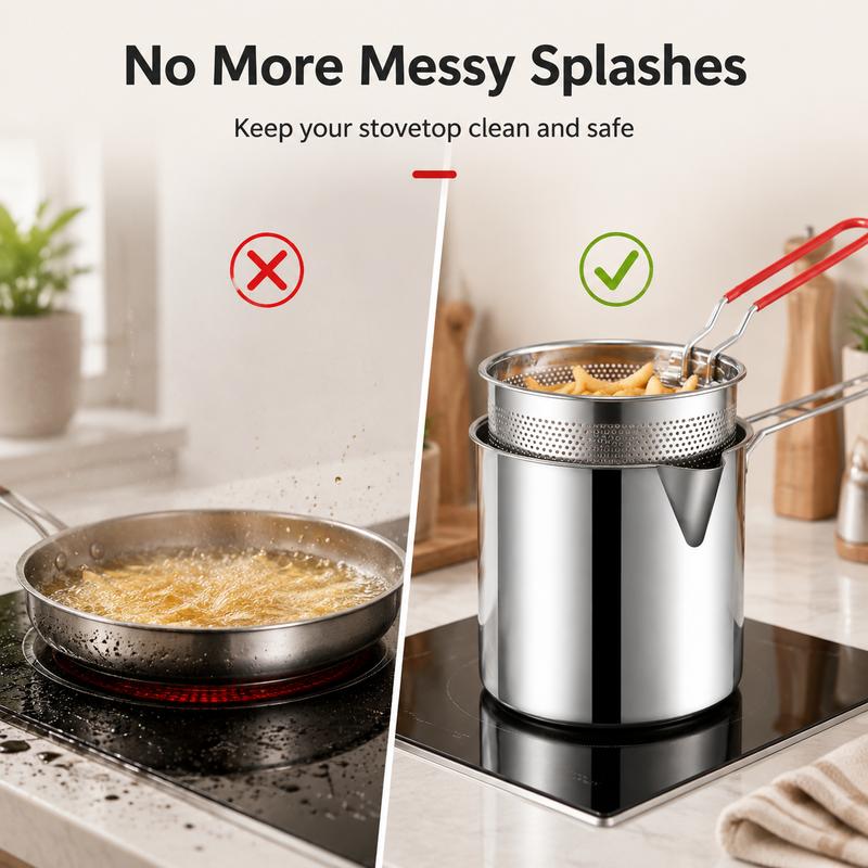 Stainless Steel Deep Fryer Set