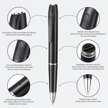 1080P Hidden Spy Pen Camera
