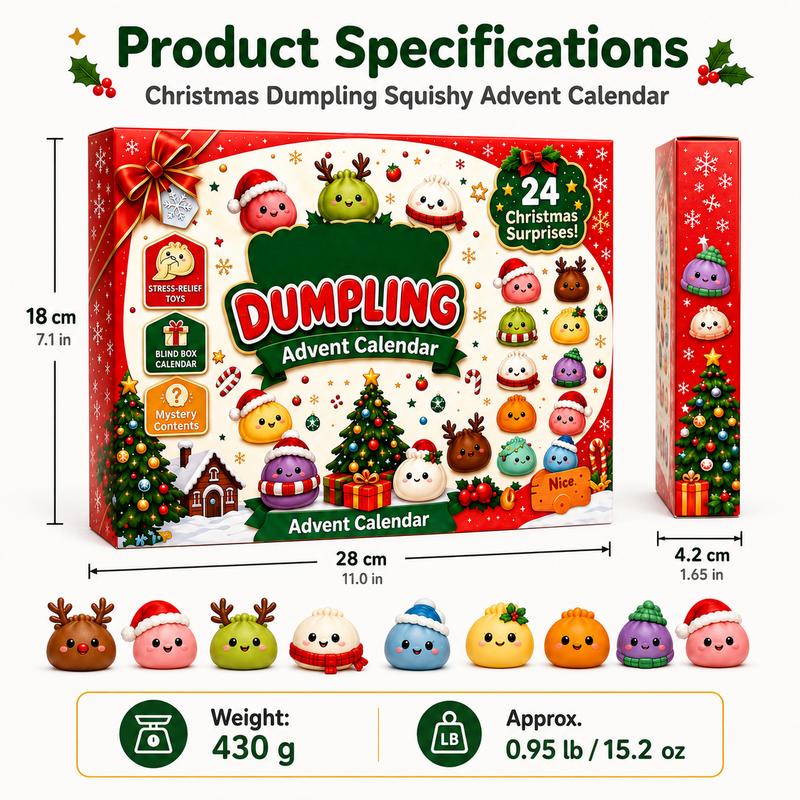 Adorable Squishy Surprise Box | Dumpling Squishy Advent 2026 Calendar -  Holiday Gift