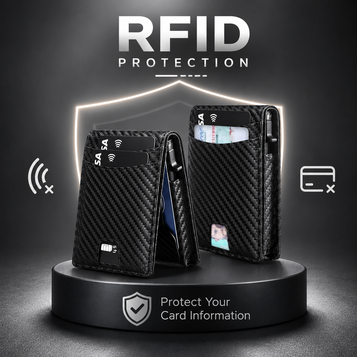 VaultGuard™ Leather RFID Pop-Up Wallet with Cash Pocket (Latest Version)