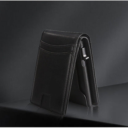 VaultGuard™ Leather RFID Pop-Up Wallet with Cash Pocket (Latest Version)