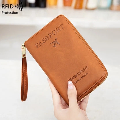 RFID Blocking Premium Leather Travel Wallet