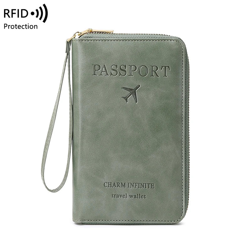 RFID Blocking Premium Leather Travel Wallet