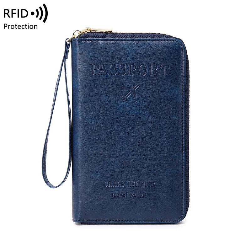 RFID Blocking Premium Leather Travel Wallet