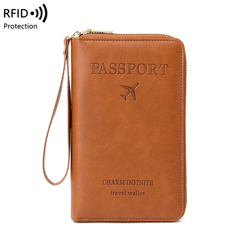 RFID Blocking Premium Leather Travel Wallet
