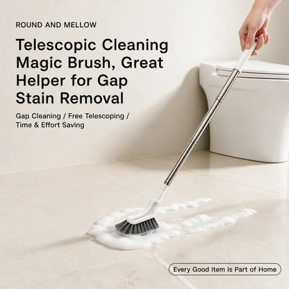 Telescopic Cleaning Magic Brush Long Handle Narrow Gap Scrubber for Window Tracks Tile Grout Bathroom Kitchen