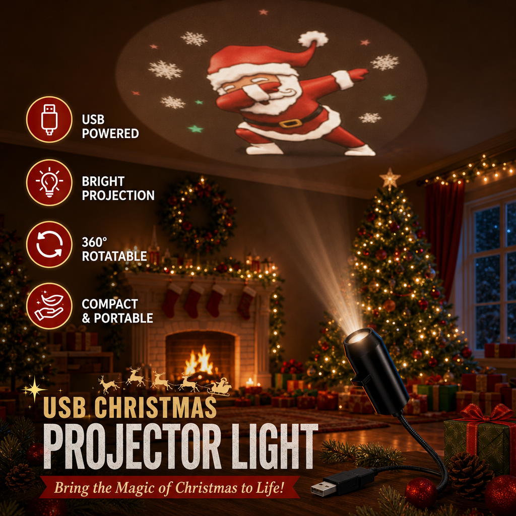 Plug-&-Play HD Christmas Projector